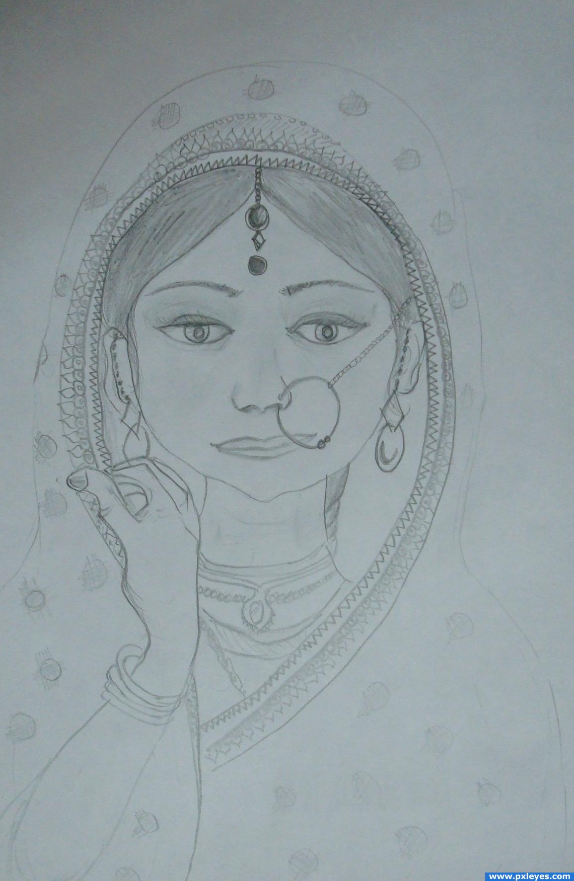 Drawing Indian Wedding Sketches Bride And Groom - getallpicture